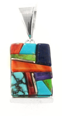 David Rosales Indian Summer Cobble Inlaid Sterling Silver Pendant