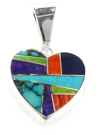 Inlaid Sterling Silver Pendant