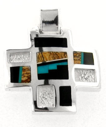 Inlaid Sterling Silver Pendant