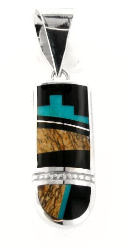 Inlaid Sterling Silver Pendant
