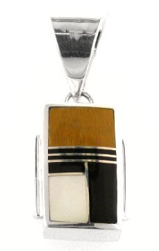 Inlaid Sterling Silver Pendant