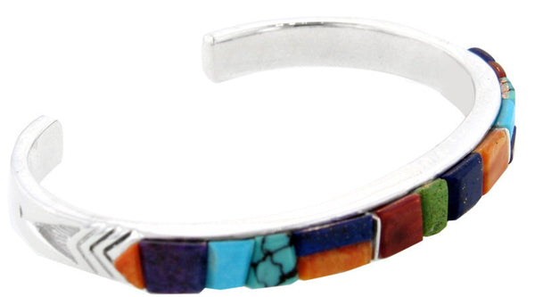 David Rosales Wonder Inlaid Sterling Silver Bracelet