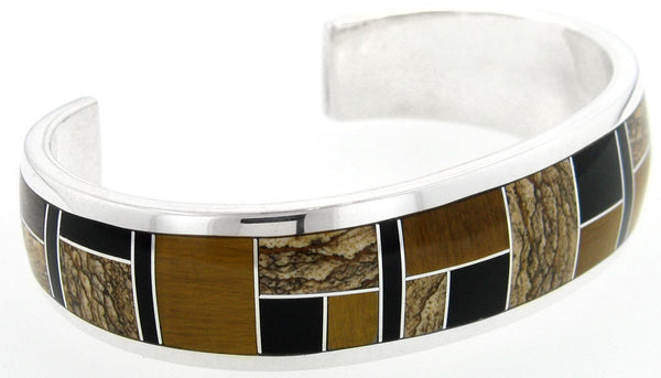 David Rosales Royal Inlaid Sterling Silver Bracelet