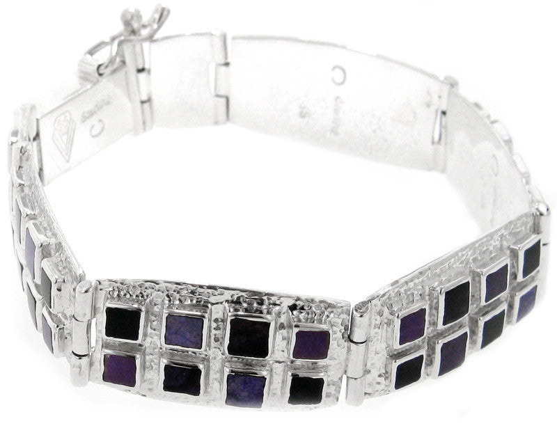 David Rosales Tiles Inlaid Sterling Silver Bracelet
