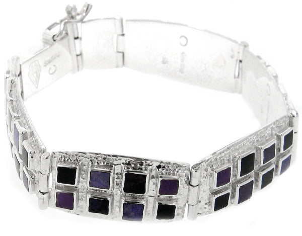 David Rosales Tiles Inlaid Sterling Silver Bracelet