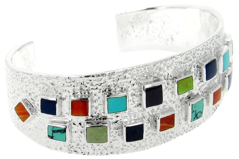 David Rosales Tiles 2 Inlaid Sterling Silver Bracelet
