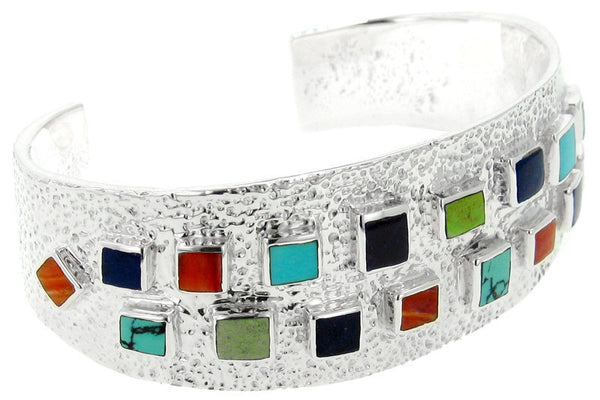 David Rosales Tiles 2 Inlaid Sterling Silver Bracelet