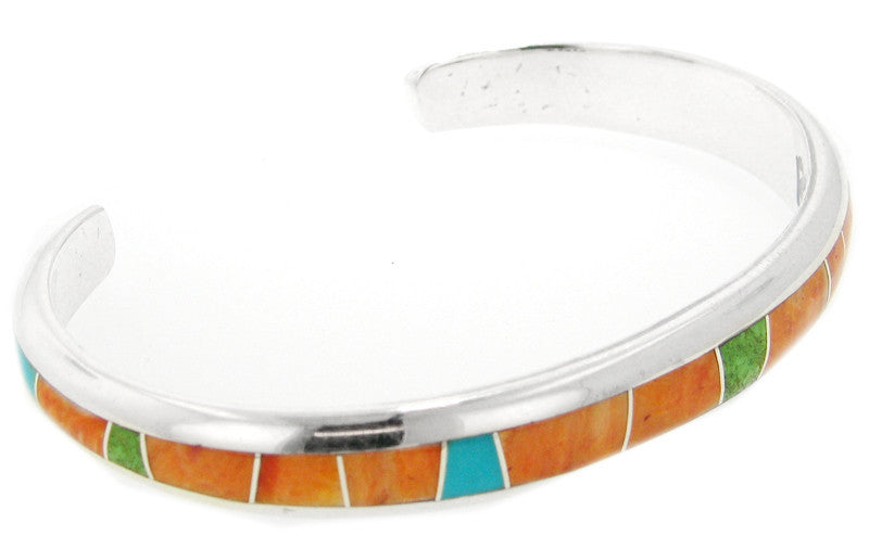 David Rosales Full Ridge Inlaid Sterling Silver Bracelet