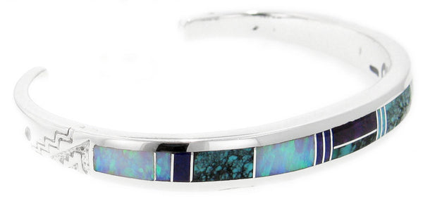David Rosales Impressor Inlaid Sterling Silver Bracelet