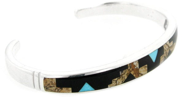 David Rosales Insight Inlaid Sterling Silver Bracelet