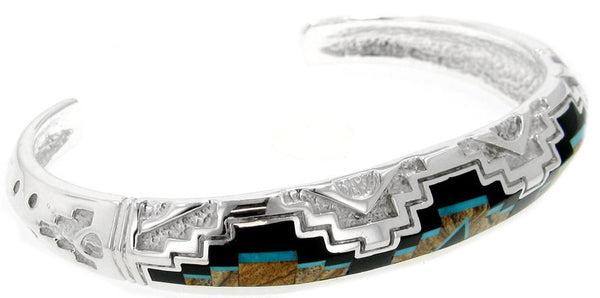 David Rosales Insight 2 Inlaid Sterling Silver Bracelet