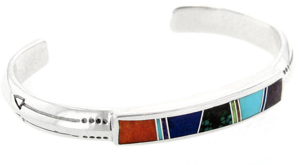 David Rosales Pathmaker Inlaid Sterling Silver Bracelet