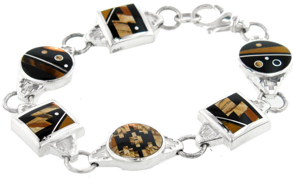 Inlaid Sterling Silver Bracelet