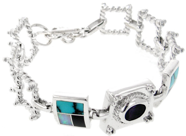 Inlaid Sterling Silver Bracelet