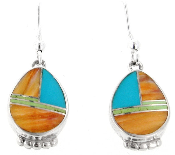 Inlaid Sterling Silver Earrings