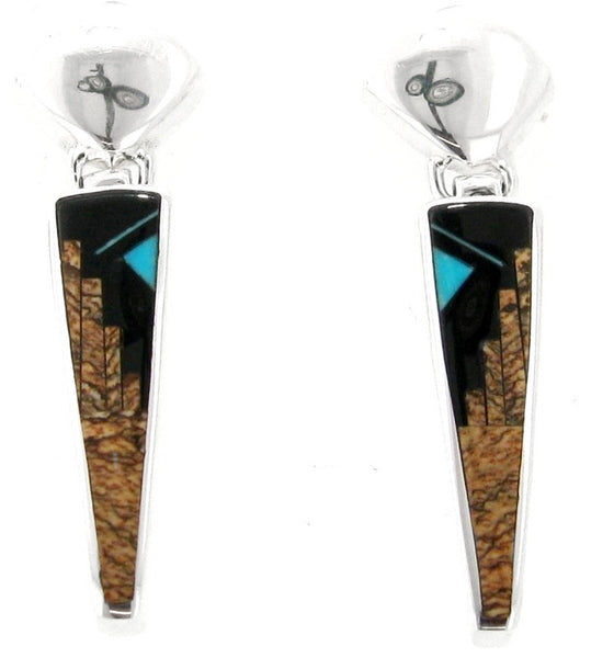 Inlaid Sterling Silver Earrings