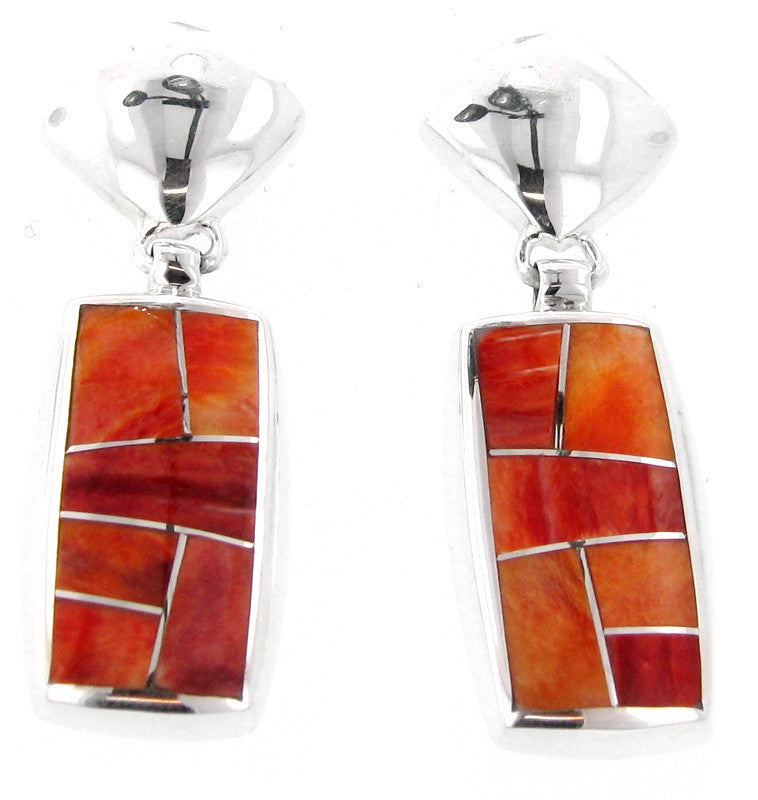 Inlaid Sterling Silver Earrings