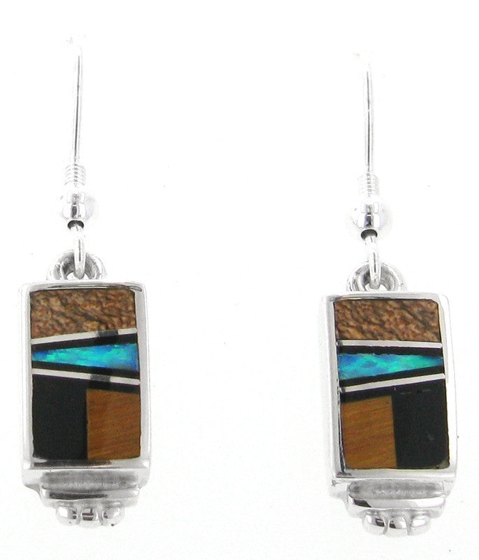 Inlaid Sterling Silver Earrings