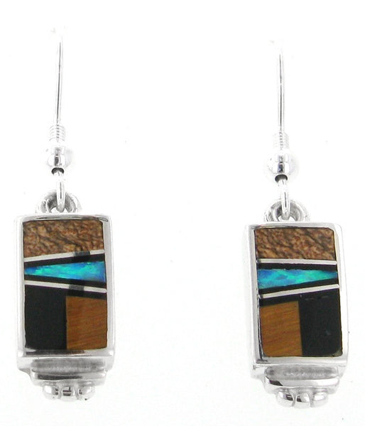 Inlaid Sterling Silver Earrings