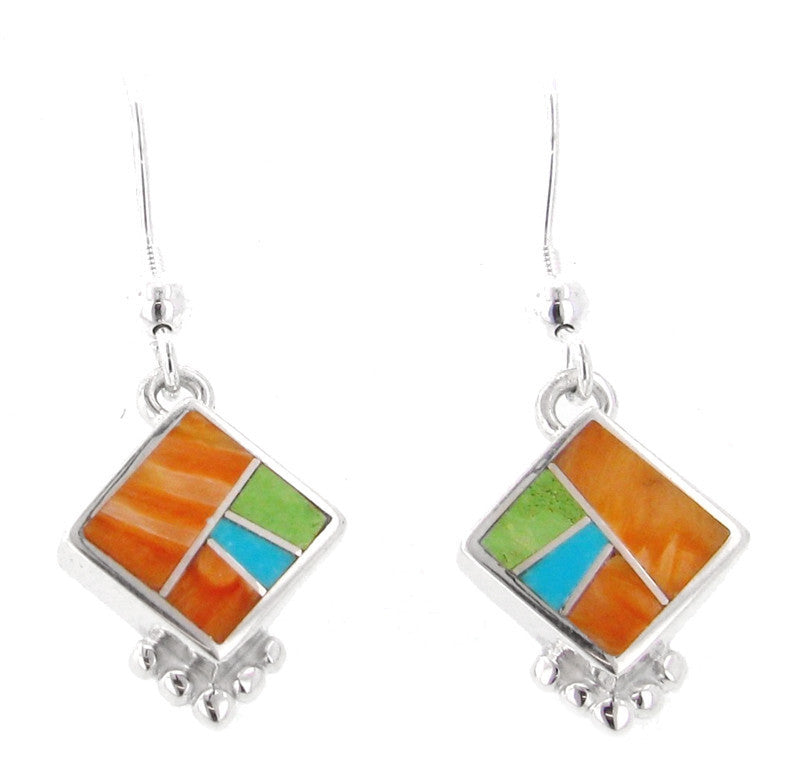 Inlaid Sterling Silver Earrings