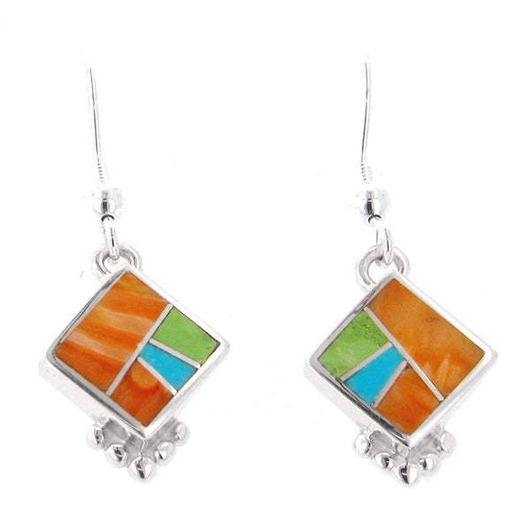 Inlaid Sterling Silver Earrings