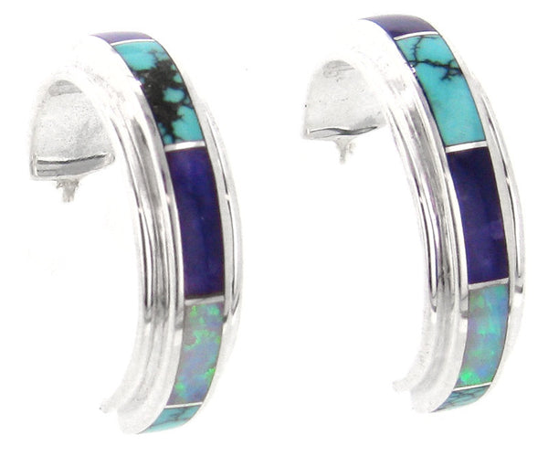 Inlaid Sterling Silver Earrings