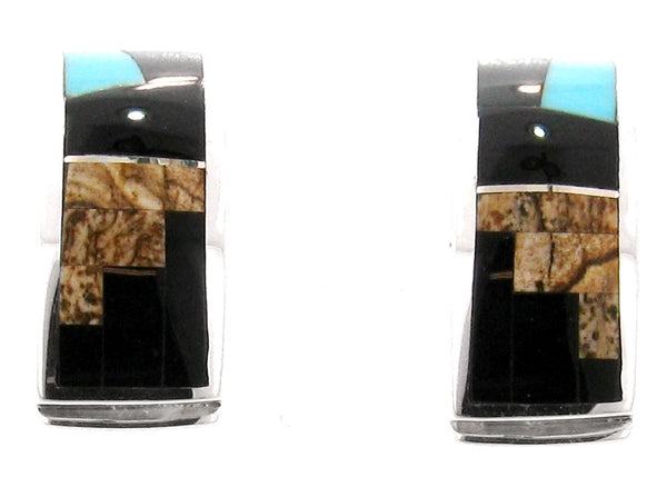 Inlaid Sterling Silver Earrings
