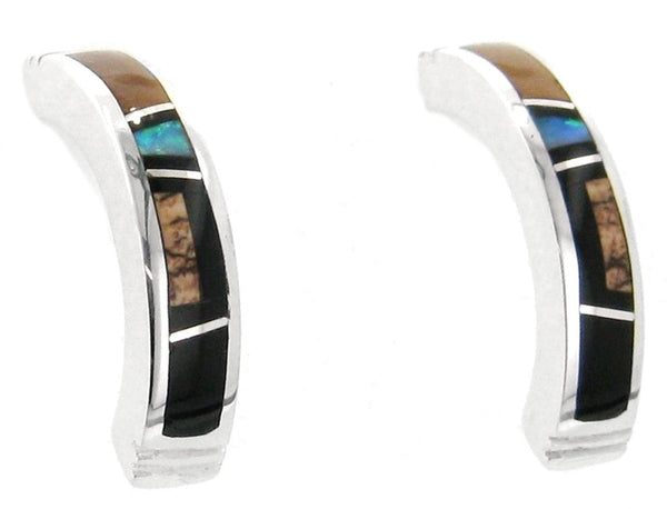 Inlaid Sterling Silver Earrings