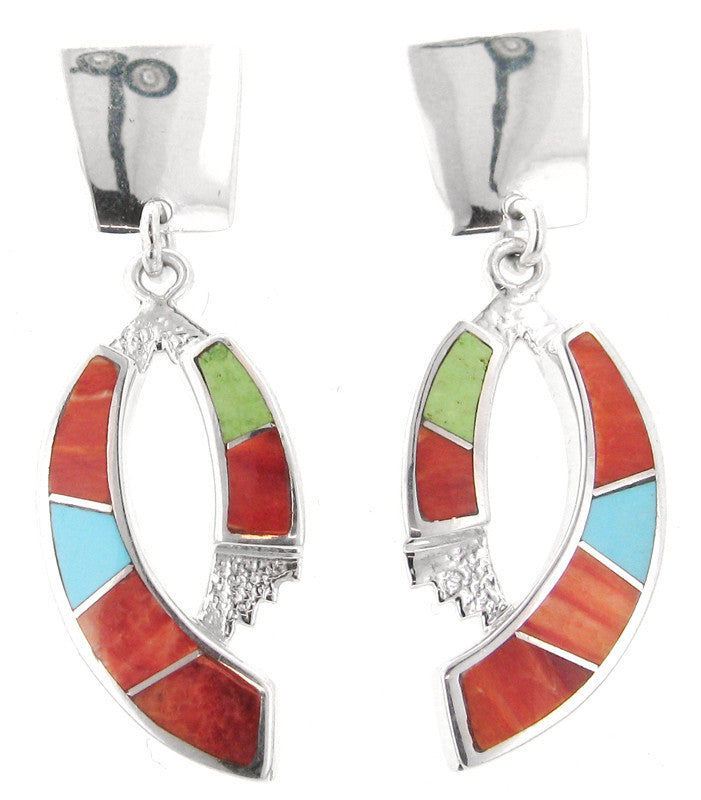 Inlaid Sterling Silver Earrings