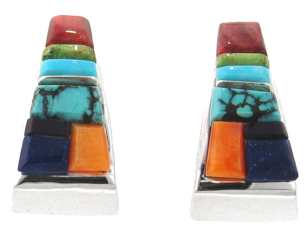 Inlaid Sterling Silver Earrings