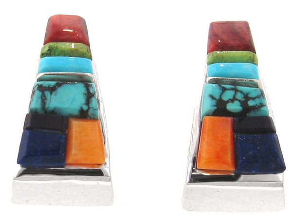 Inlaid Sterling Silver Earrings