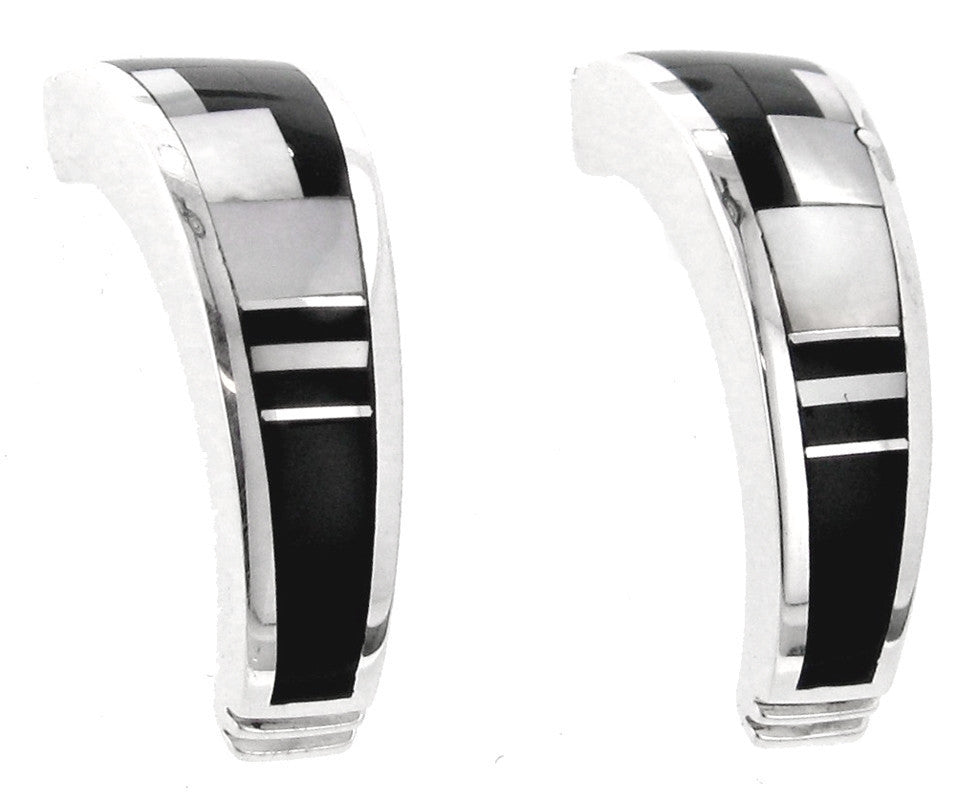 Inlaid Sterling Silver Earrings