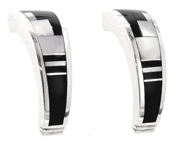 Inlaid Sterling Silver Earrings