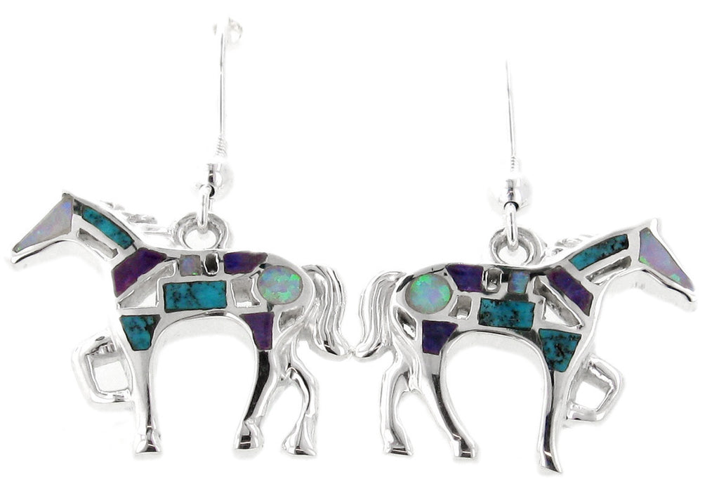 Inlaid Sterling Silver Earrings