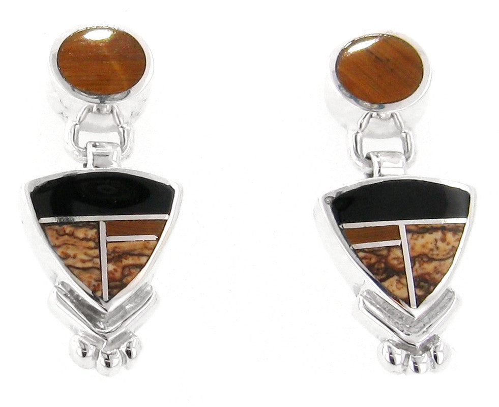 Inlaid Sterling Silver Earrings