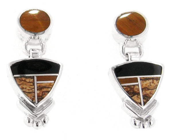 Inlaid Sterling Silver Earrings