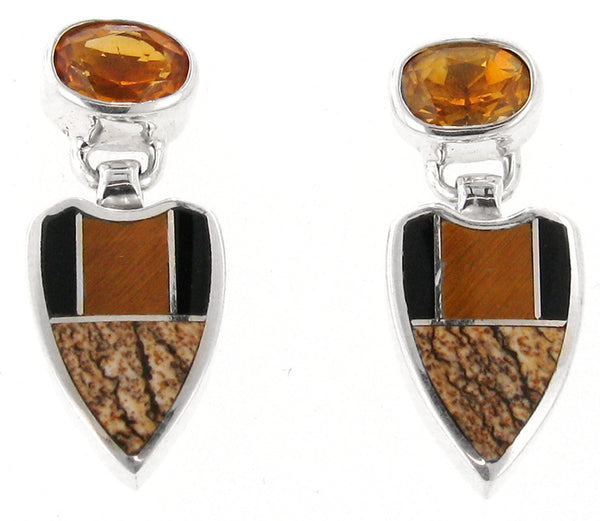Inlaid Sterling Silver Earrings