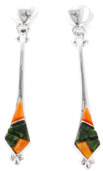 Inlaid Sterling Silver Earrings