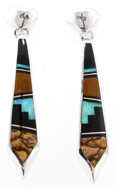 Inlaid Sterling Silver Earrings