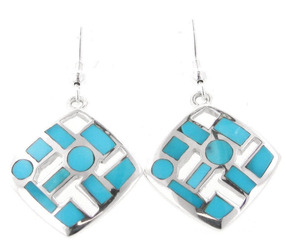 Inlaid Sterling Silver Earrings