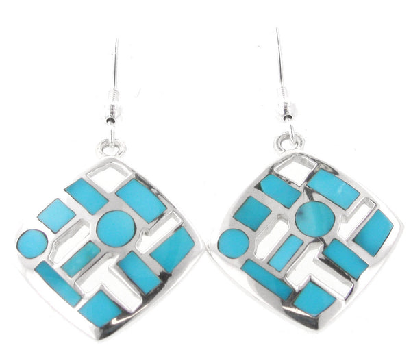 Inlaid Sterling Silver Earrings