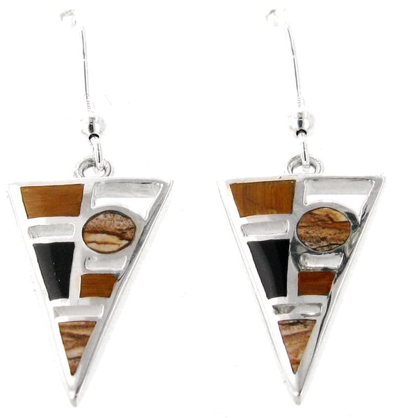 Inlaid Sterling Silver Earrings