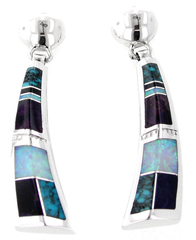 Inlaid Sterling Silver Earrings
