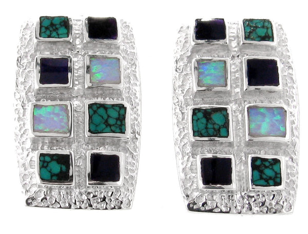 Inlaid Sterling Silver Earrings
