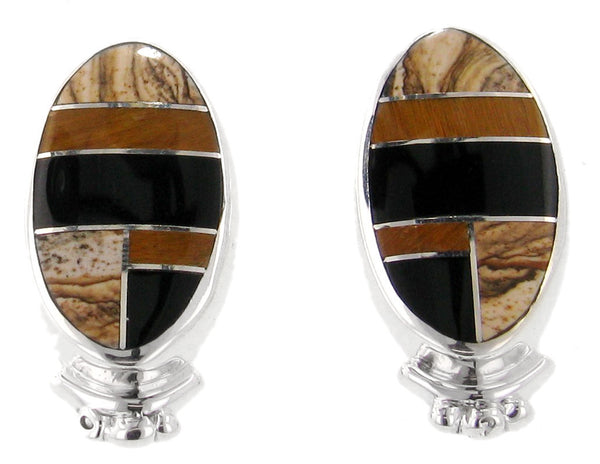 Inlaid Sterling Silver Earrings