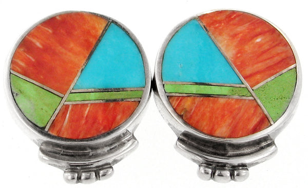 Inlaid Sterling Silver Earrings