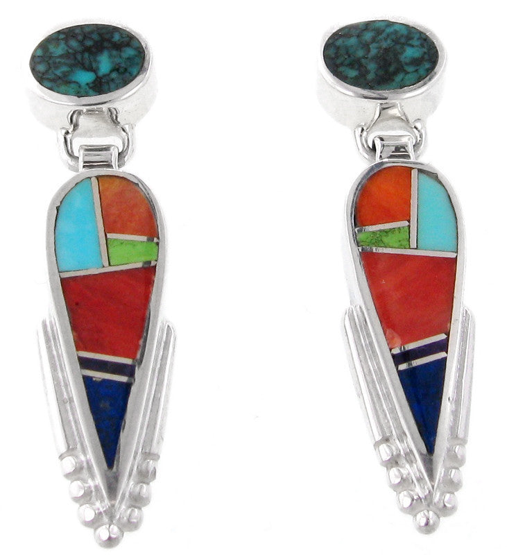 Inlaid Sterling Silver Earrings