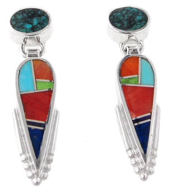 Inlaid Sterling Silver Earrings