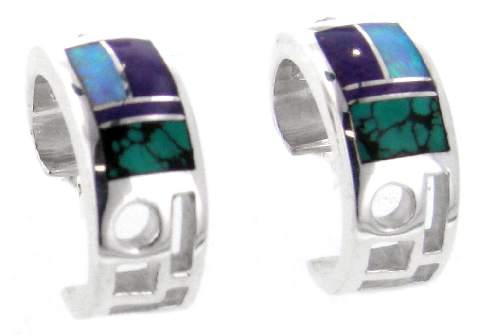Inlaid Sterling Silver Earrings