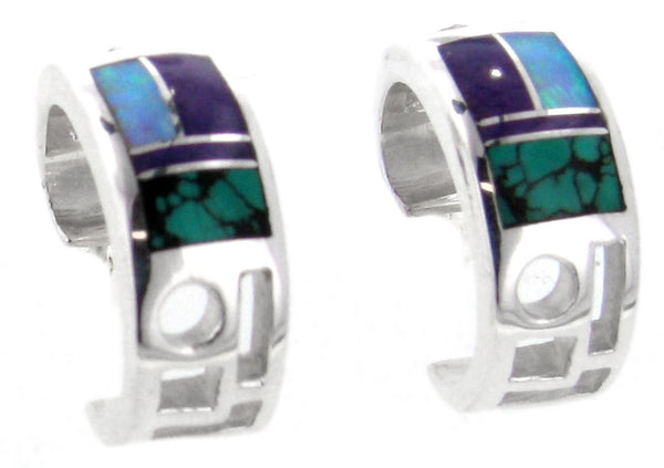 Inlaid Sterling Silver Earrings